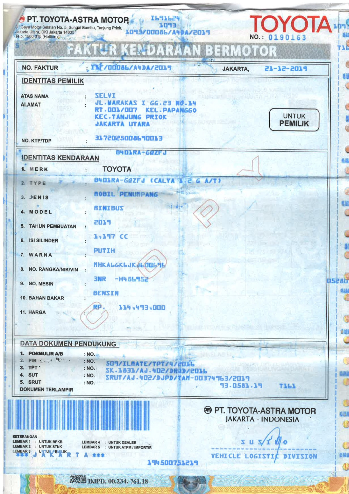 TOYOTA CALYA 1.2 G A/T