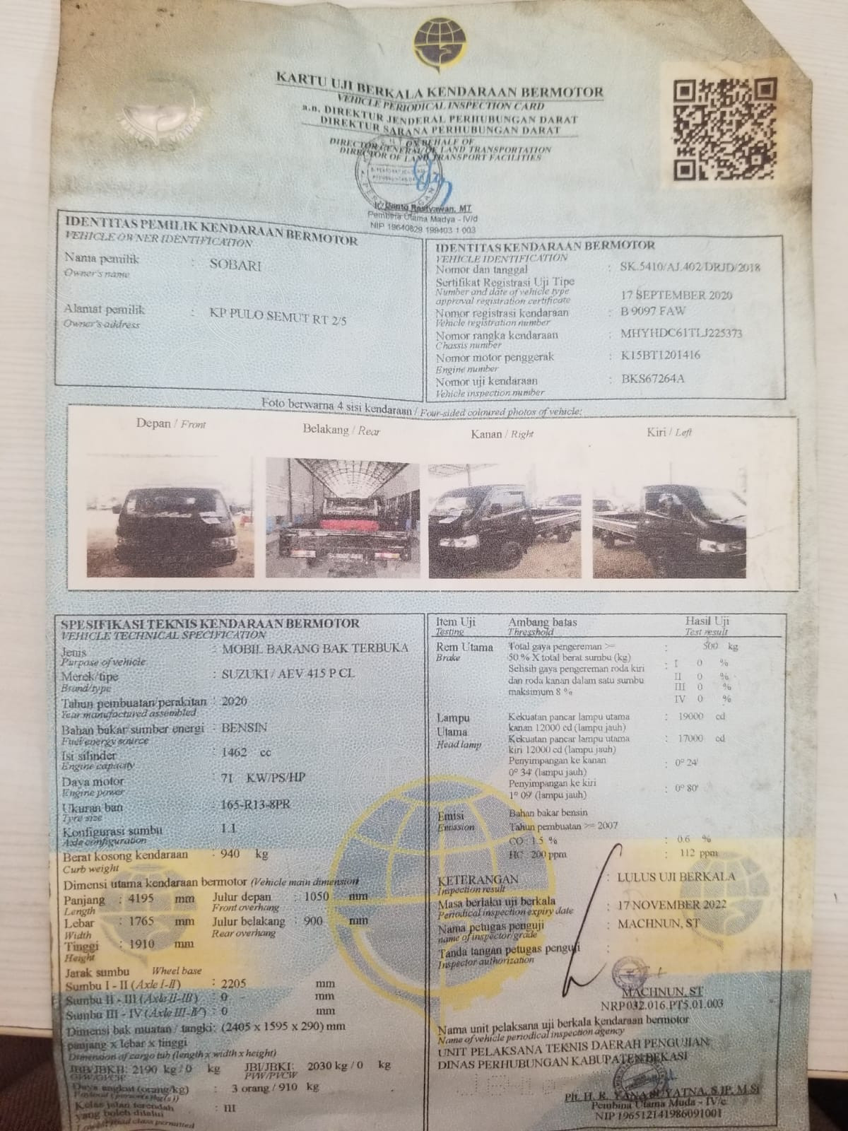 SUZUKI CARRY CL PICK UP