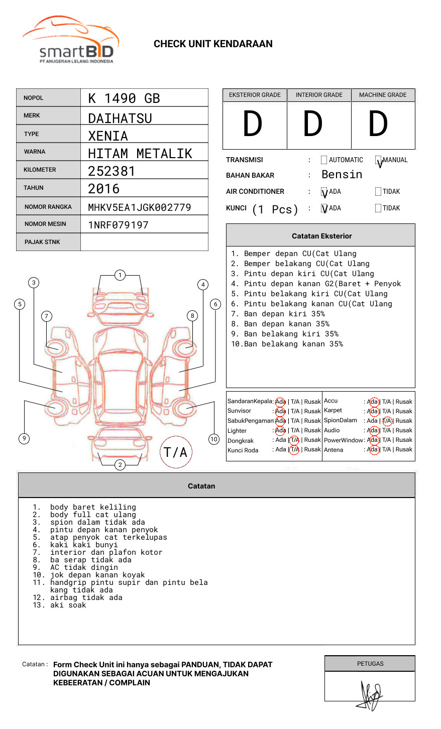 DAIHATSU XENIA 1.3 X