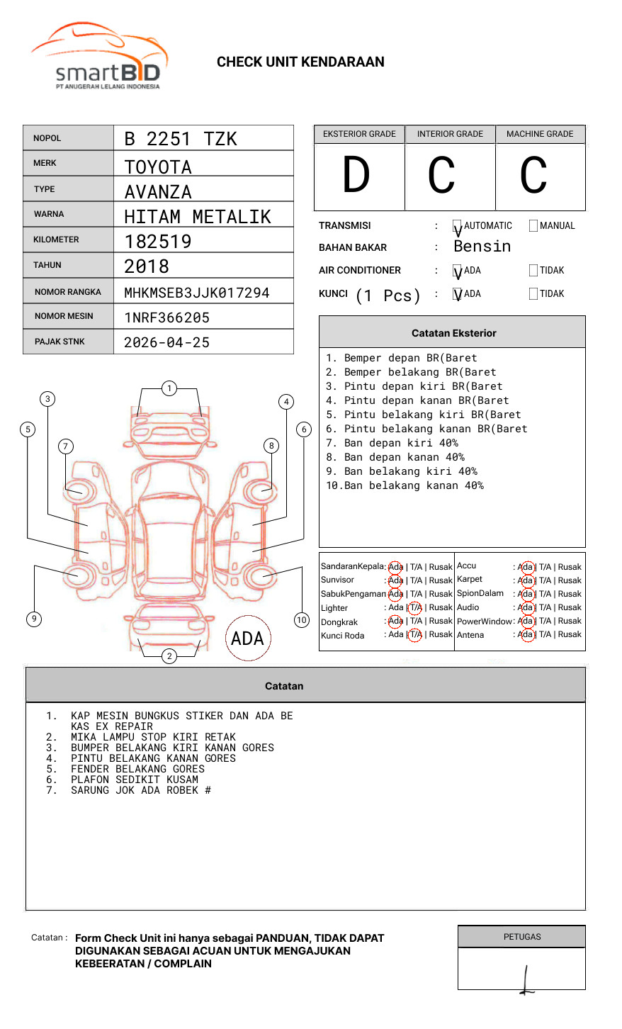 TOYOTA AVANZA 1.3 G