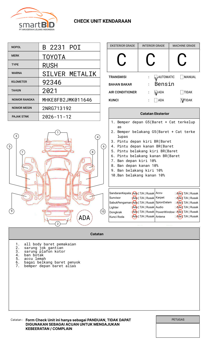 TOYOTA RUSH 1.5 G