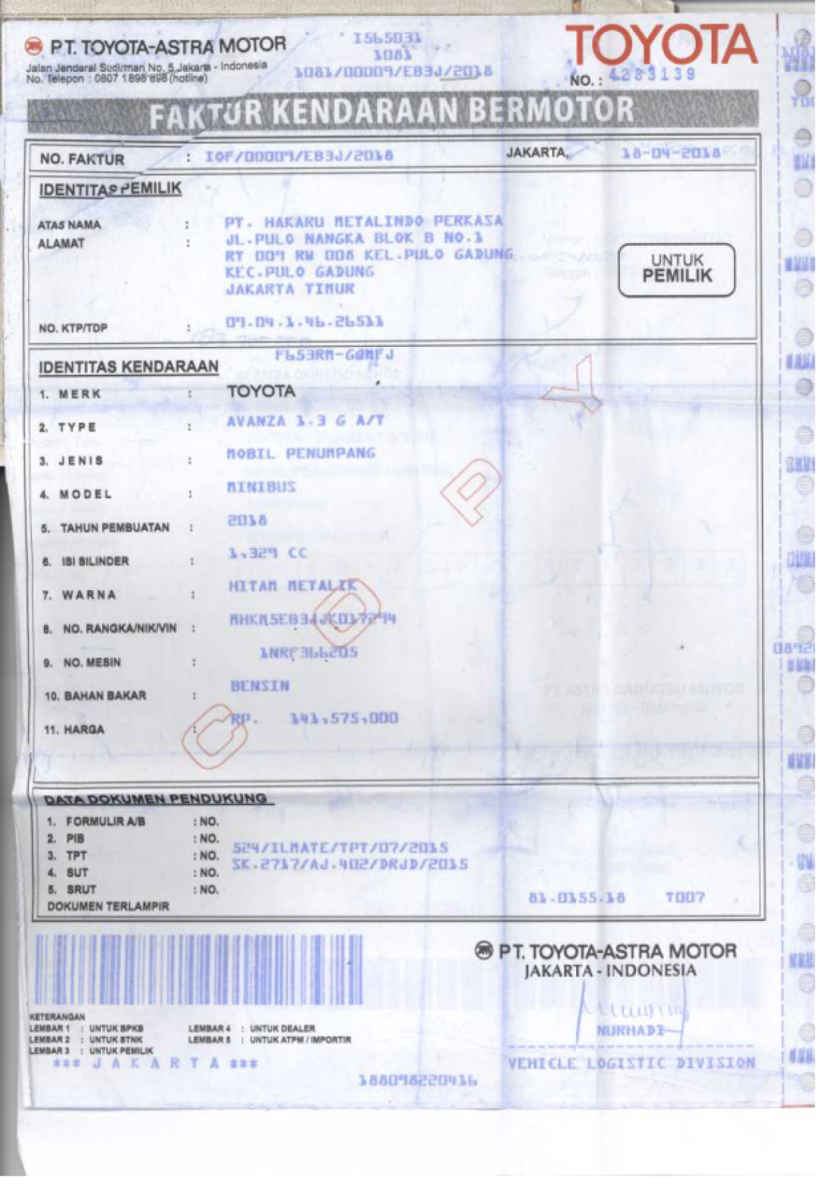 TOYOTA AVANZA 1.3 G