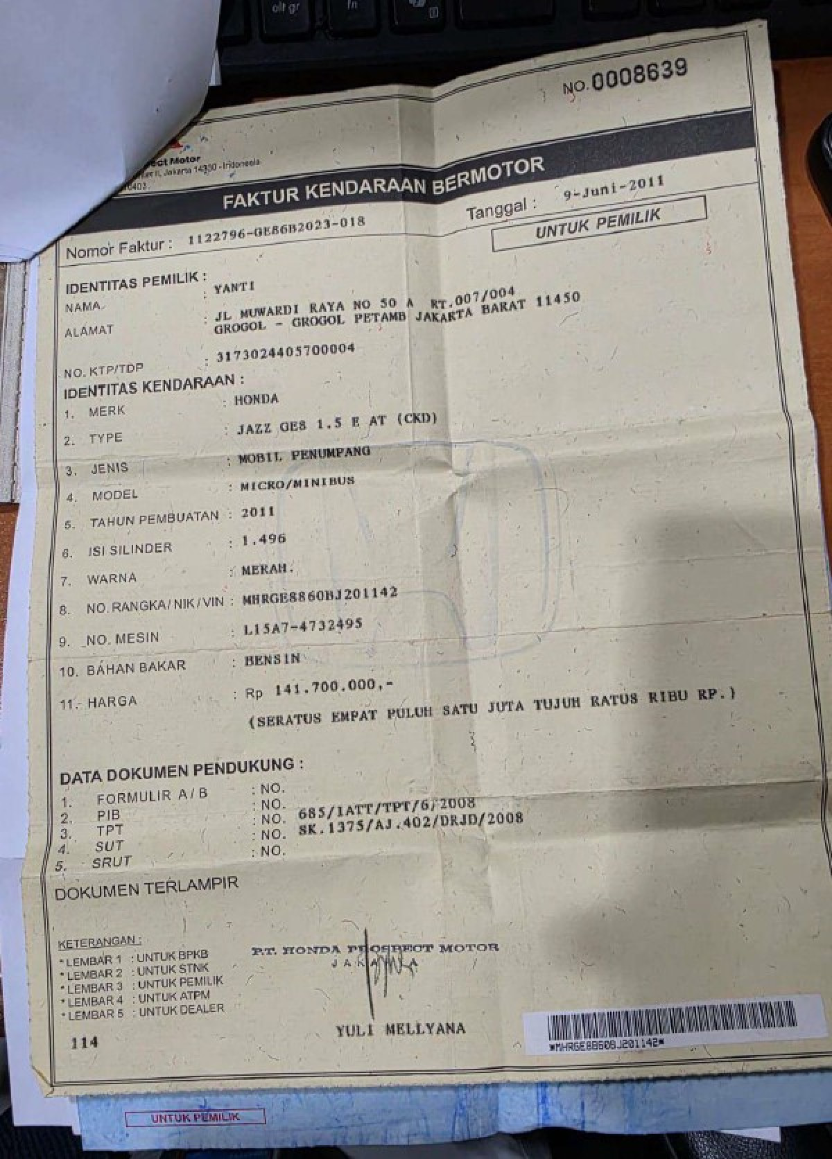 HONDA JAZZ GE8 1.5 E