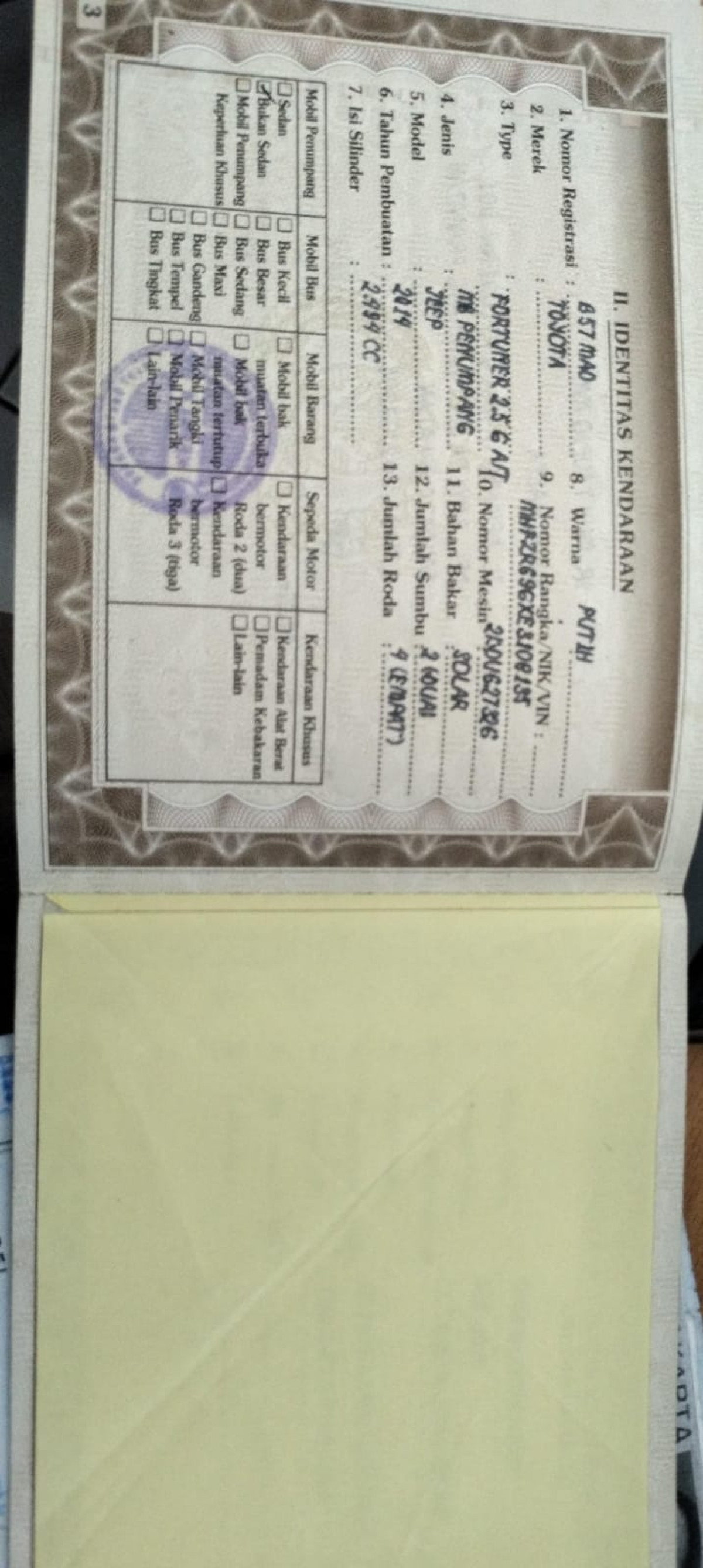 TOYOTA FORTUNER 2.5G AT