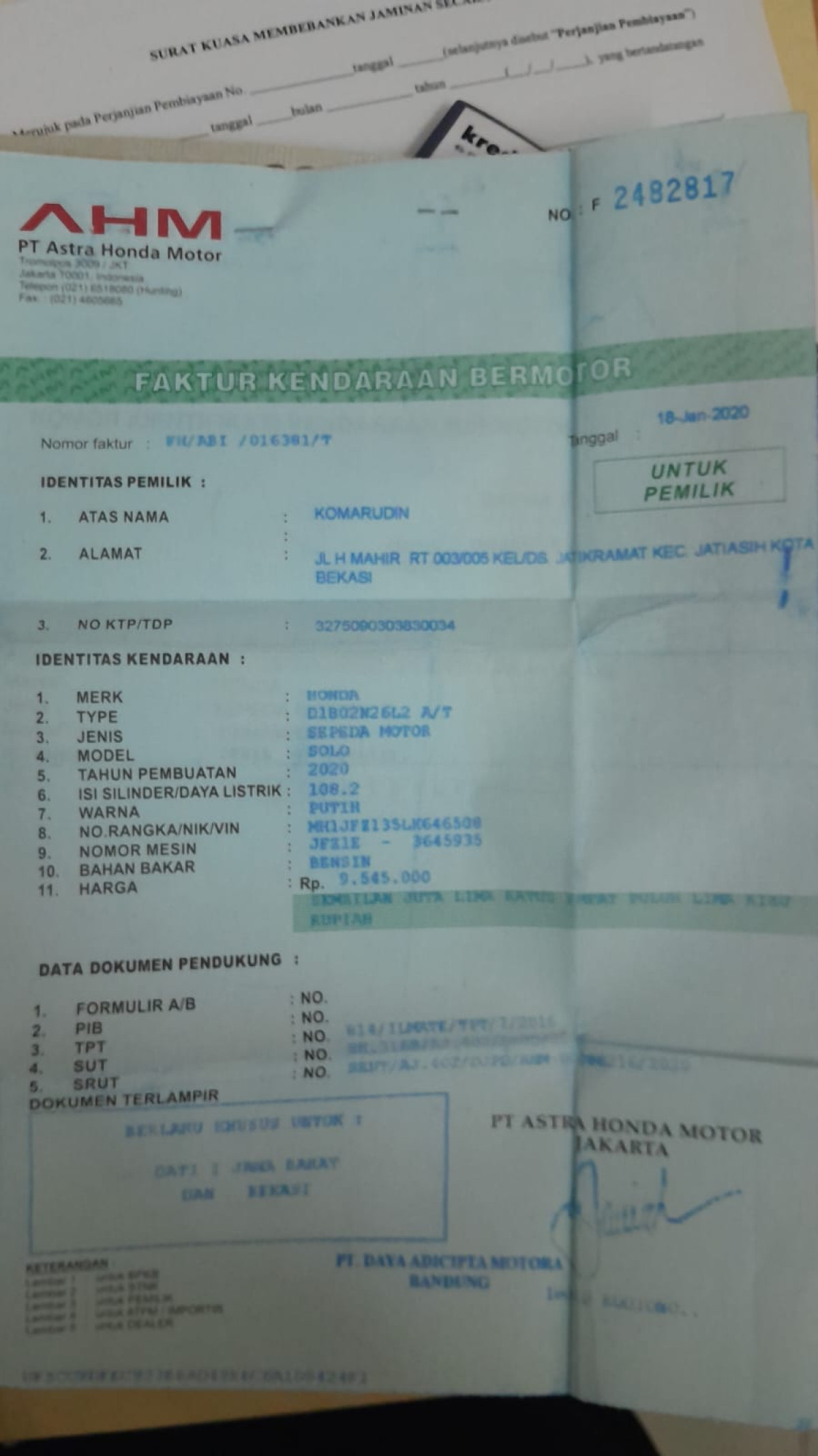 HONDA BEAT CBS FI CW