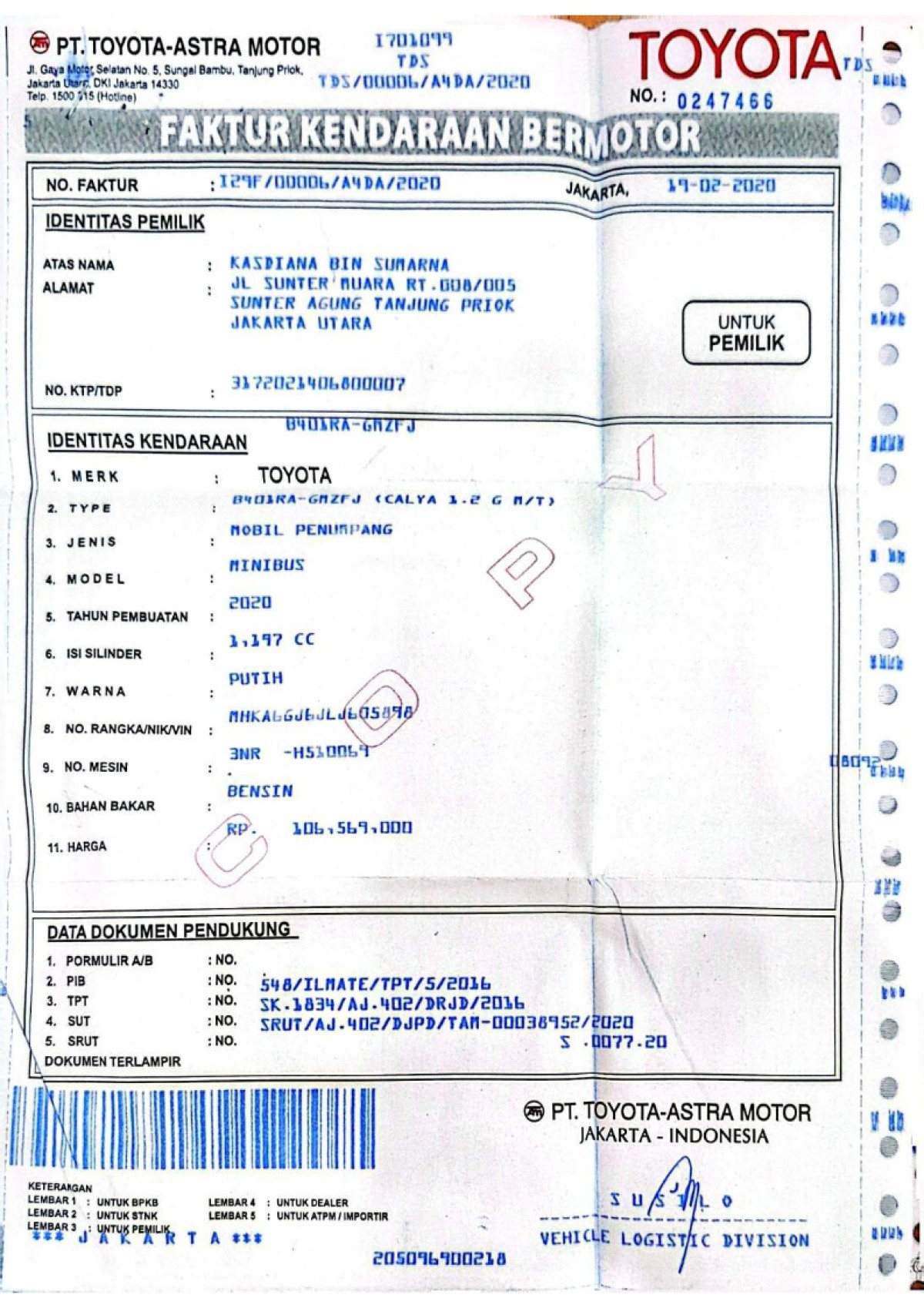 TOYOTA  CALYA  1.2 G M/T