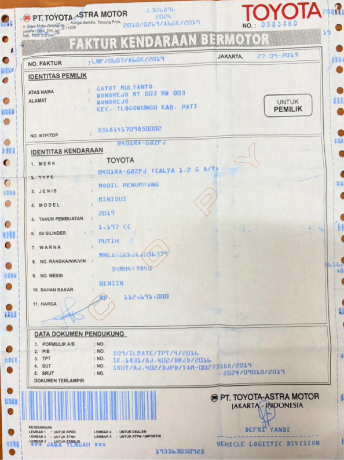 TOYOTA CALYA 1.2 G A/T
