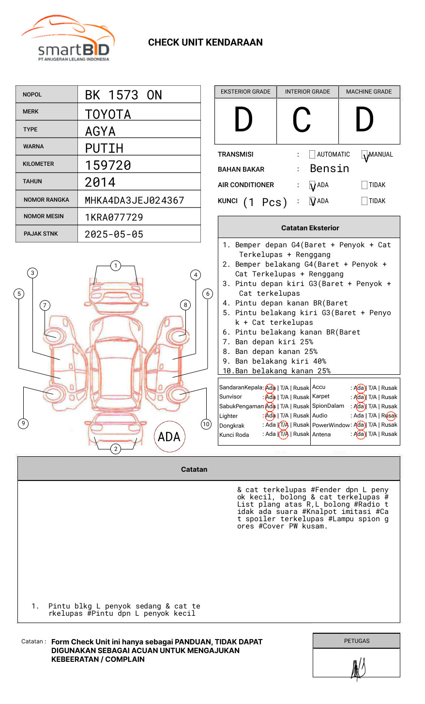 TOYOTA  AGYA  1.0 G