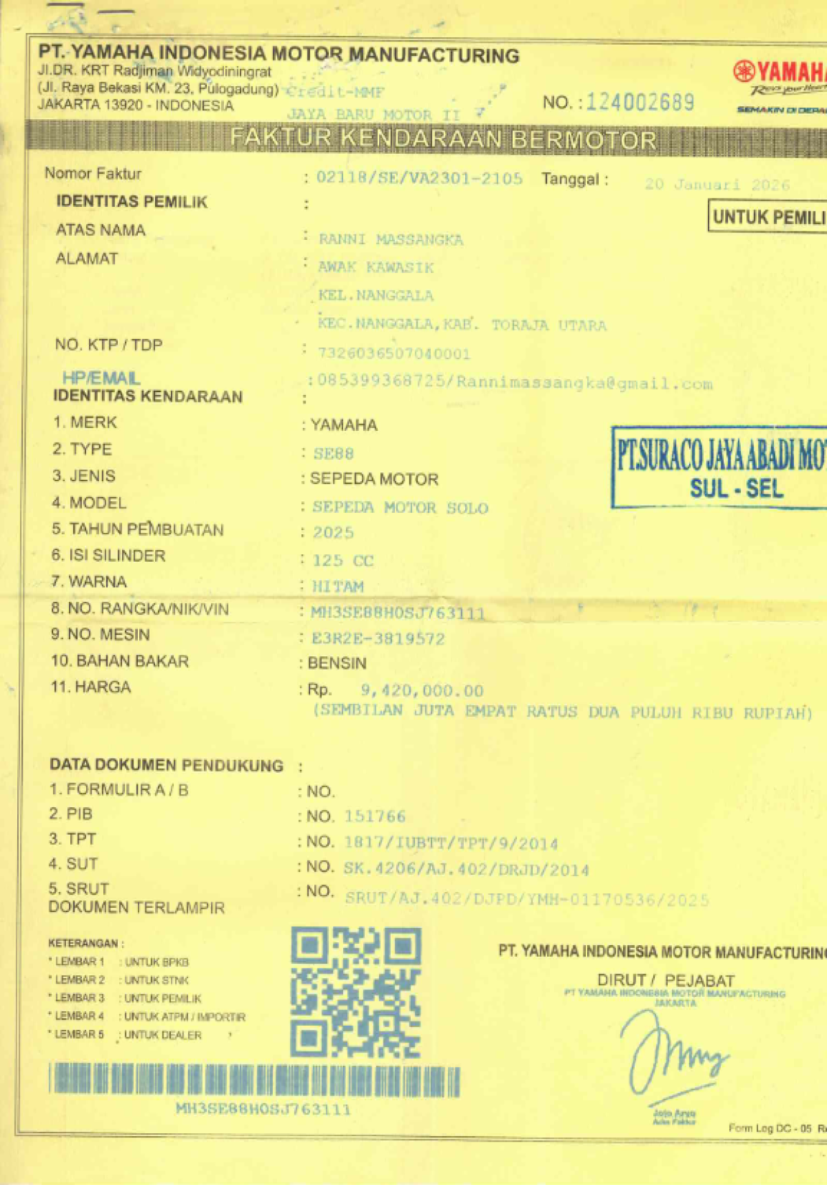 YAMAHA MIO M3 CW