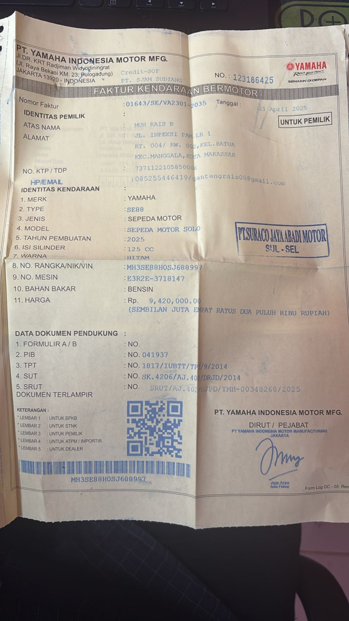 YAMAHA MIO M3 125