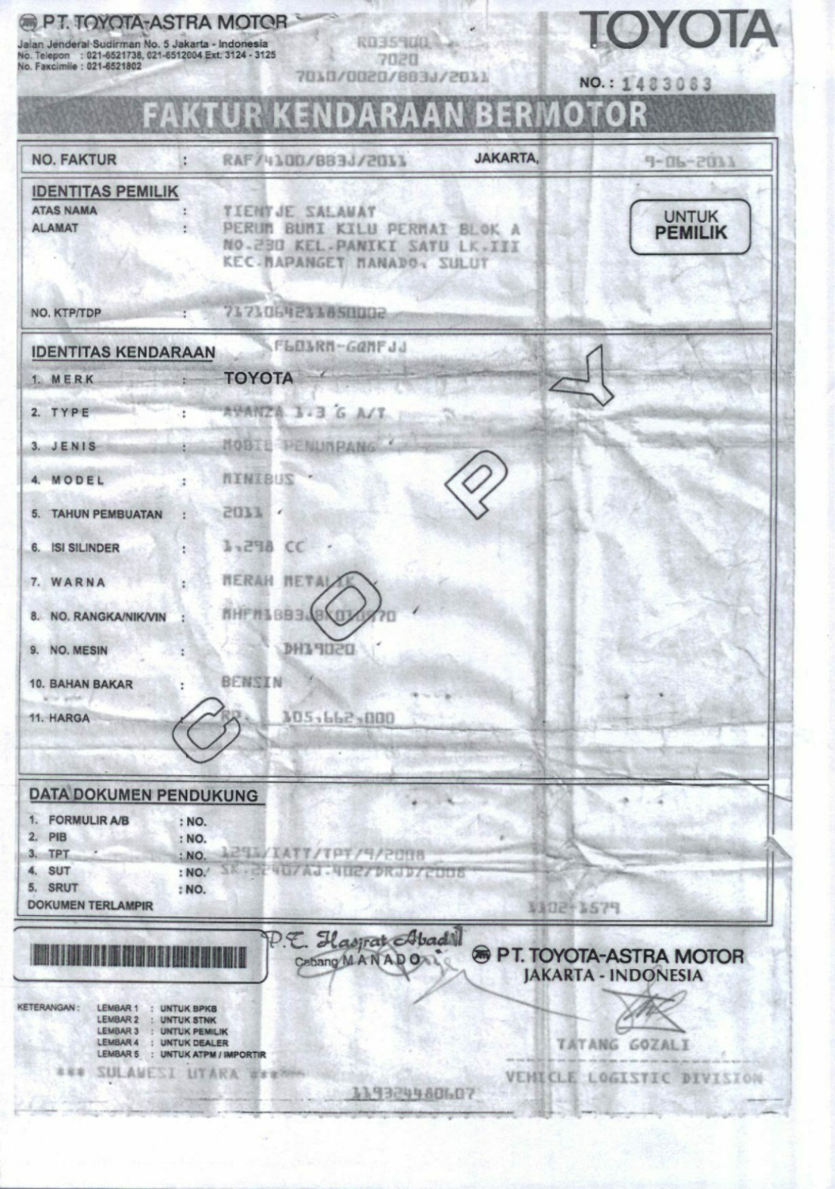 TOYOTA AVANZA 1.3 G