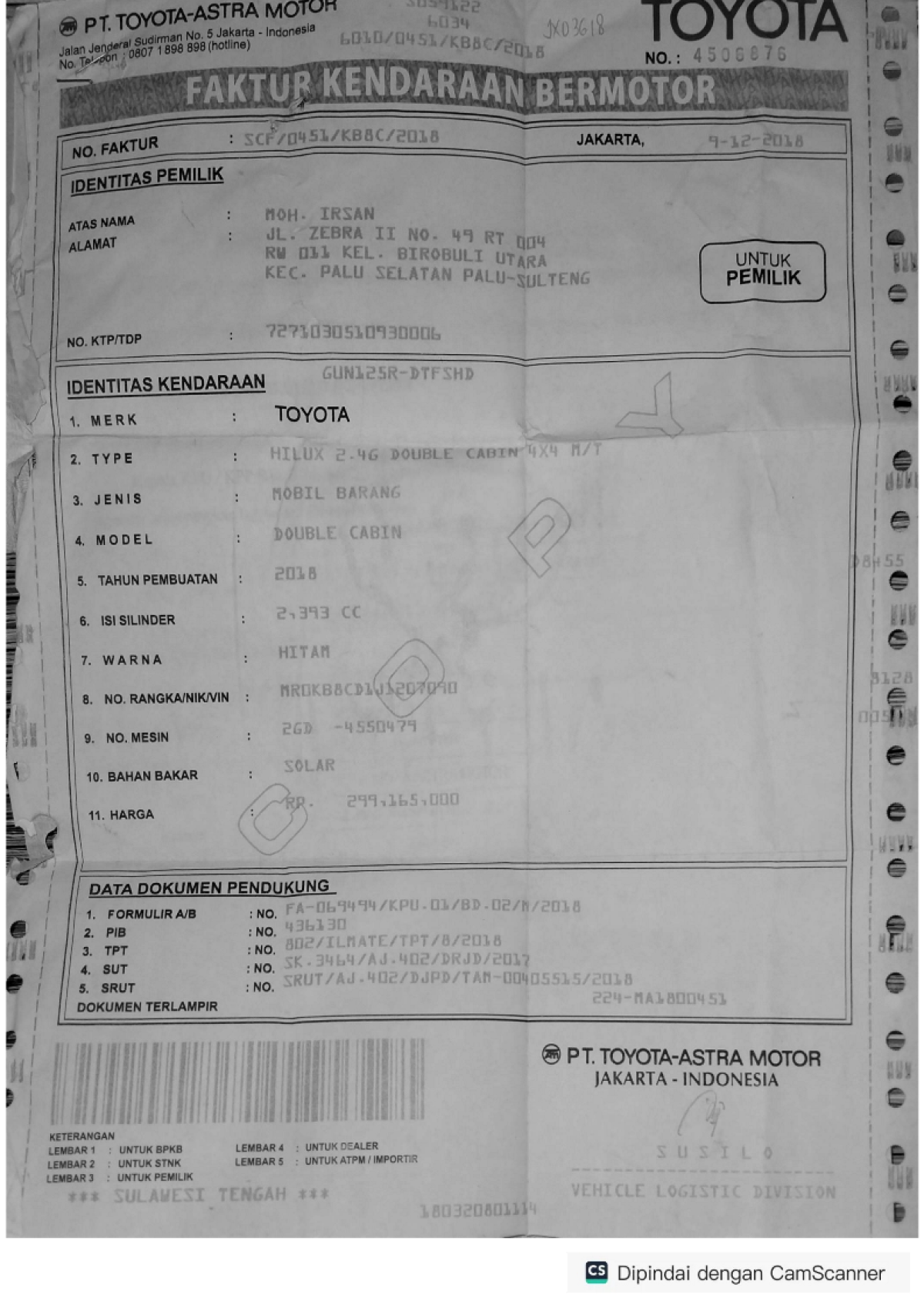 TOYOTA  HILUX  2.4G DC 4X4