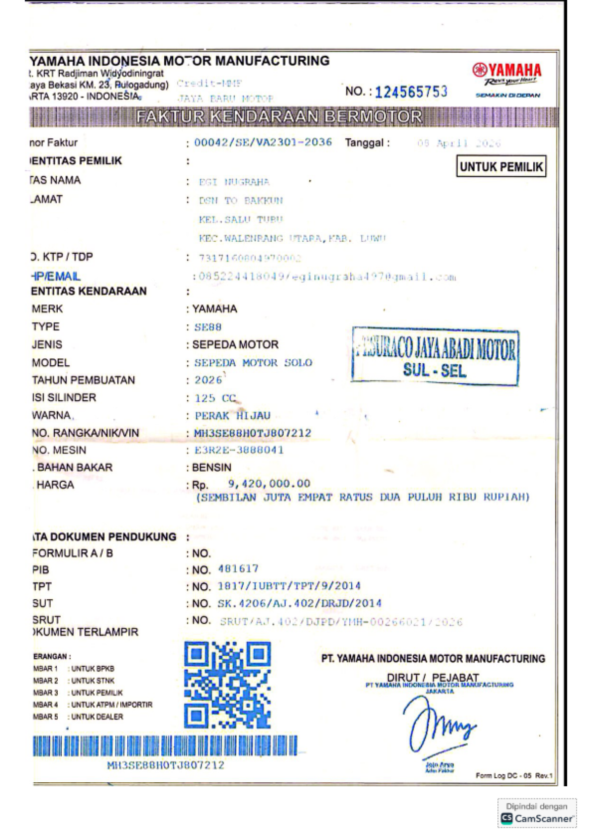 YAMAHA MIO M3 125