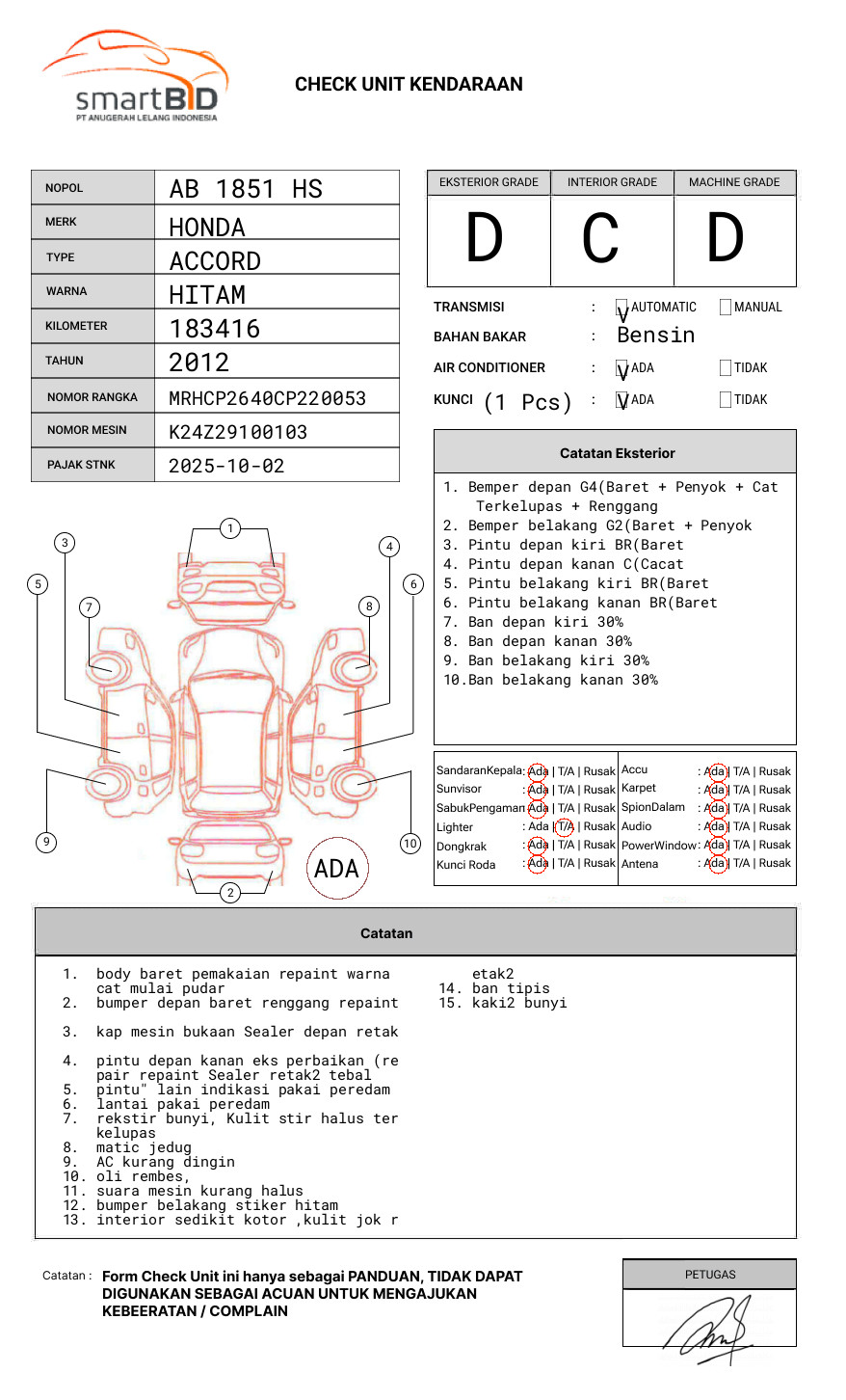 HONDA ACCORD CP2 2.4 VTIL