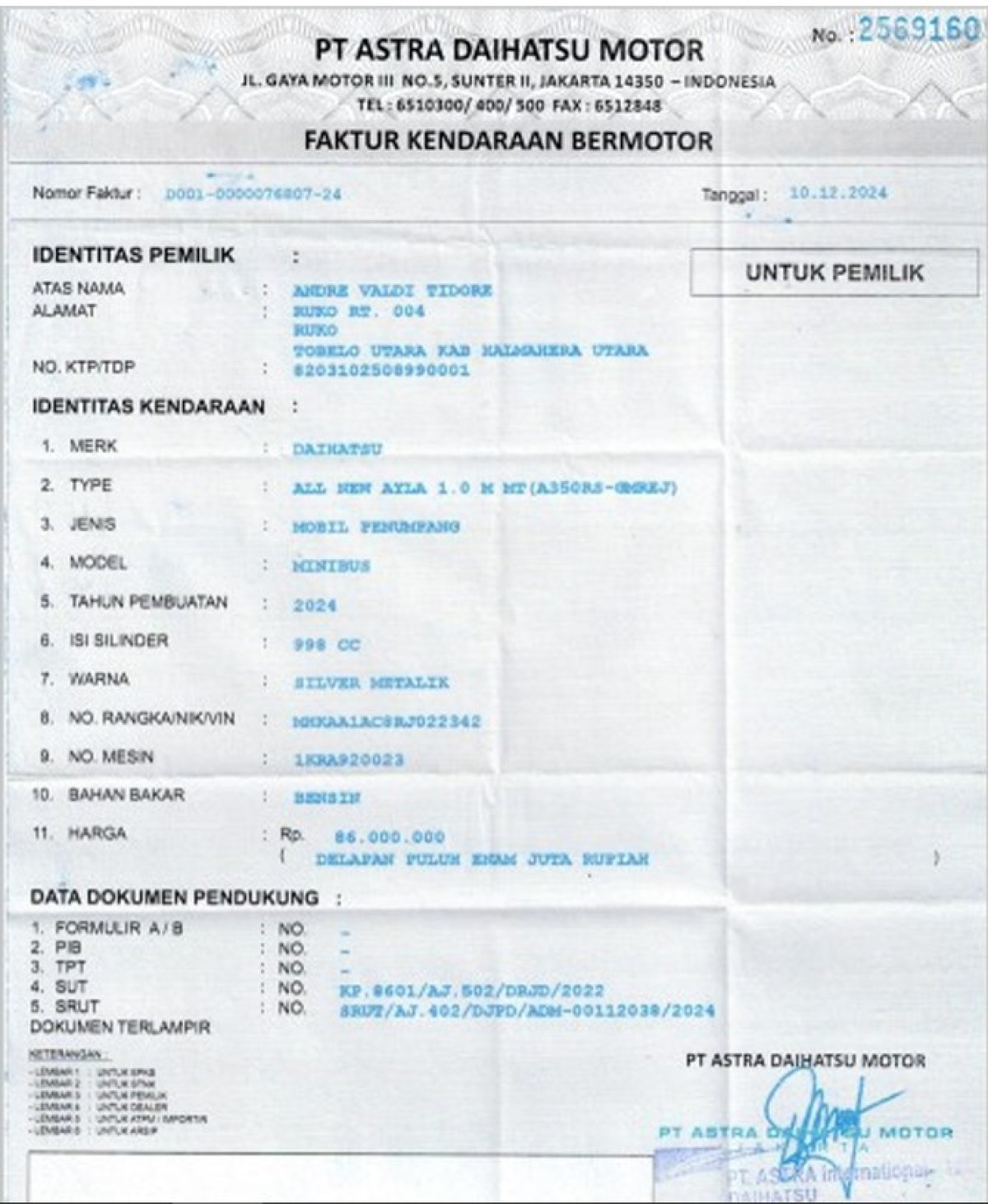 DAIHATSU  AYLA  1.0 M