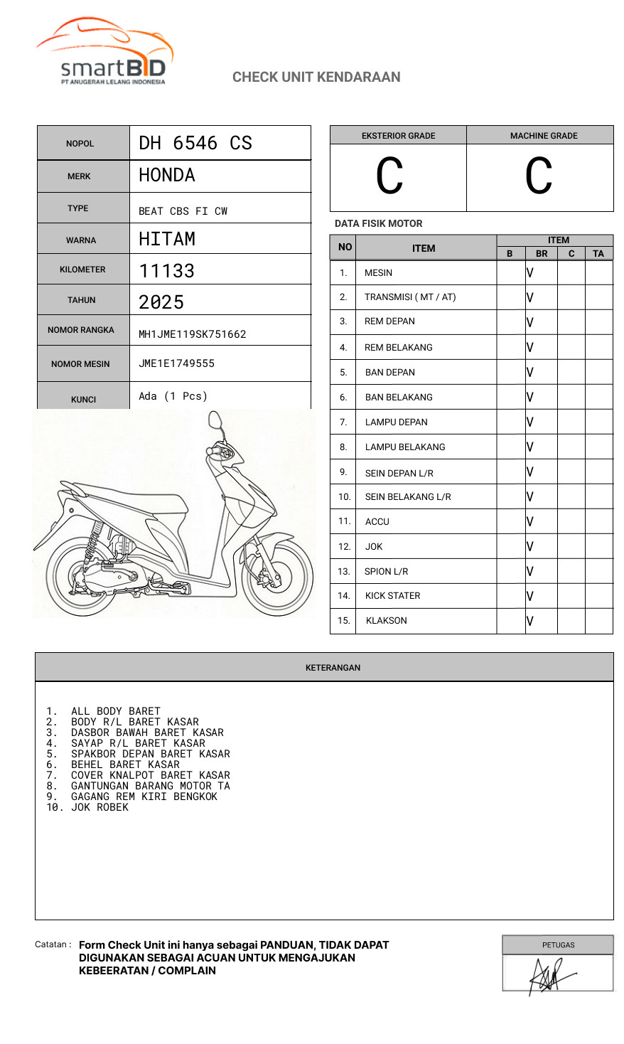 HONDA BEAT CBS FI CW