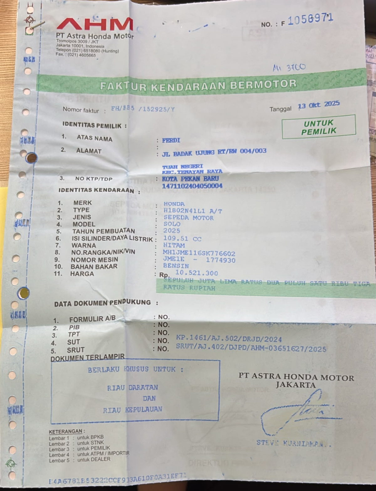 HONDA BEAT CBS FI CW