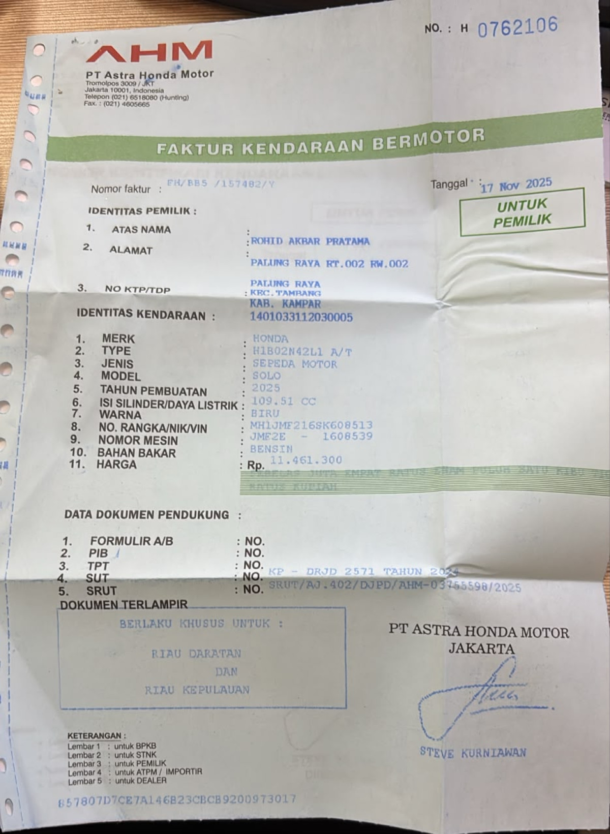 HONDA ALL NEW BEAT DELUXE ESP CBB ISS
