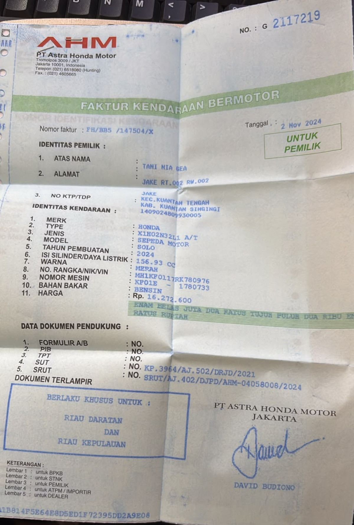 HONDA VARIO 160 CBS