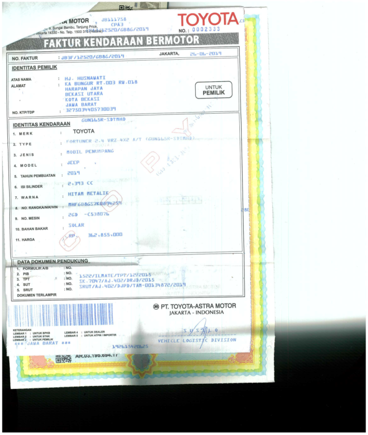 TOYOTA  FORTUNER  2.4 VRZ