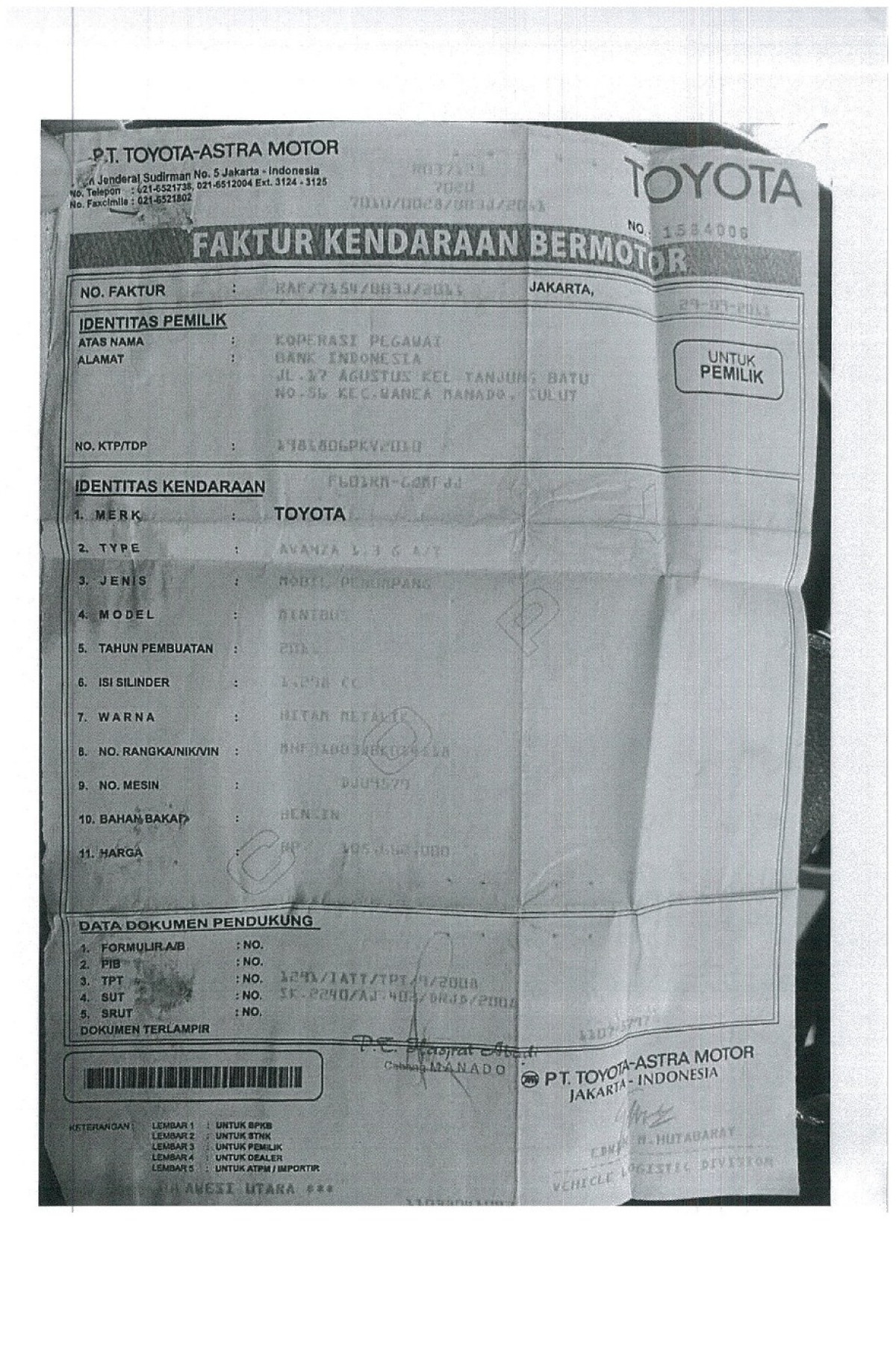 TOYOTA AVANZA 1.3 G