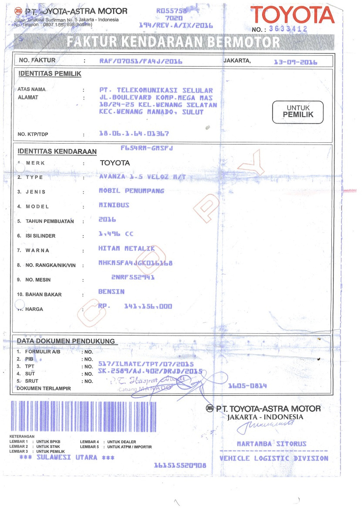 TOYOTA AVANZA VELOZ