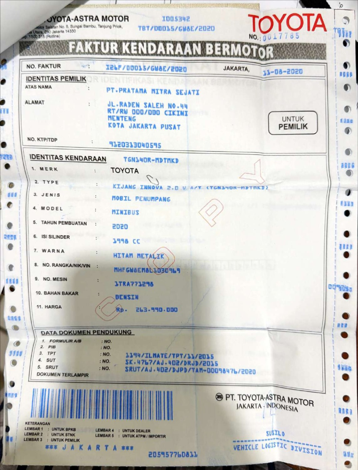 TOYOTA  INNOVA  2.0 V