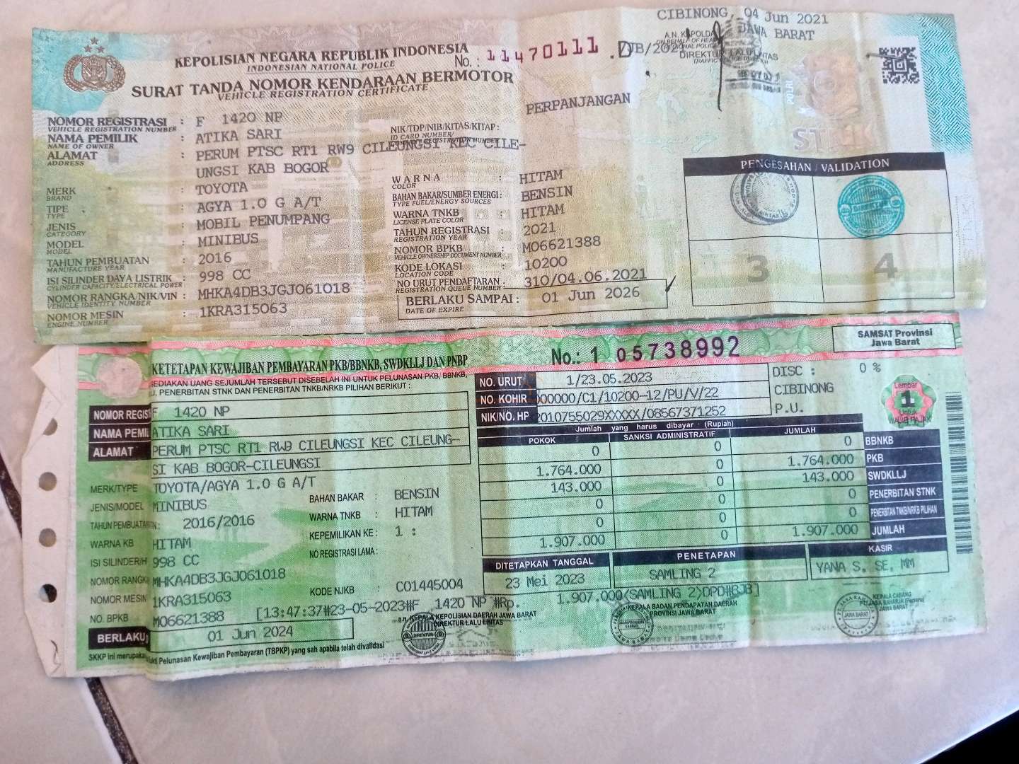TOYOTA AGYA 1.0 G