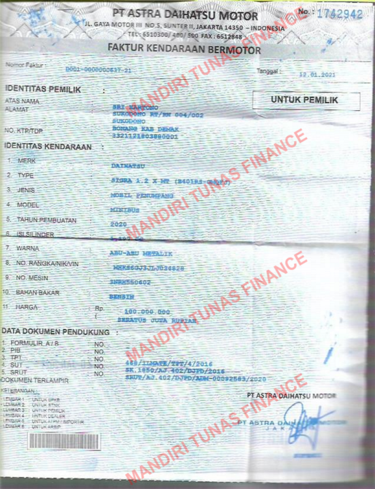 DAIHATSU  SIGRA  1.2 X