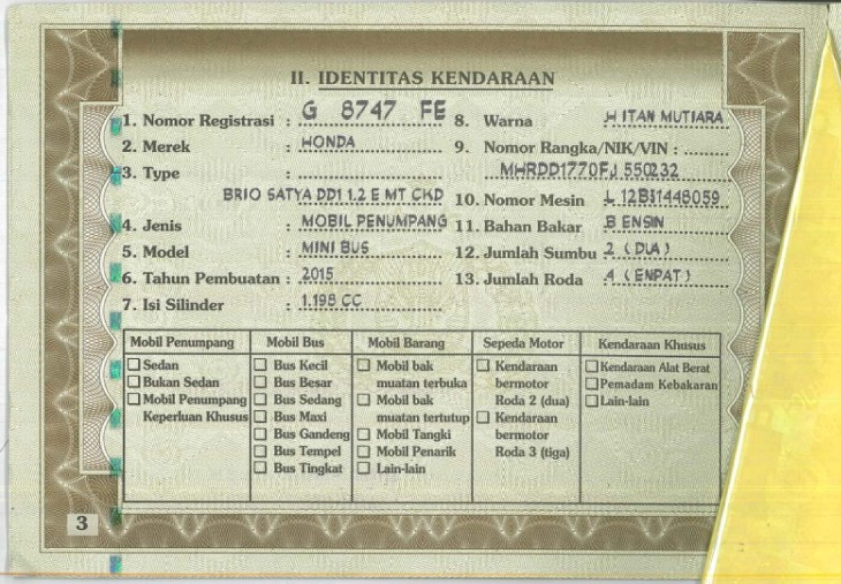 HONDA BRIO SATYA 1.2 E