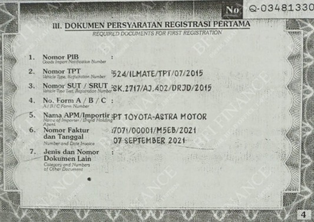 TOYOTA AVANZA G