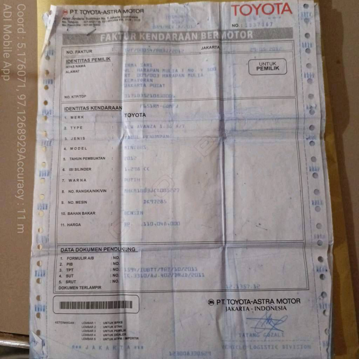 TOYOTA  AVANZA  G