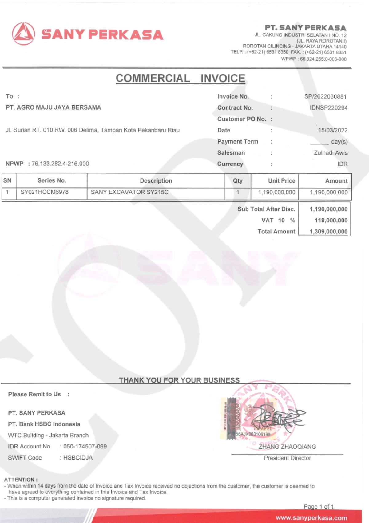SANY SY215C