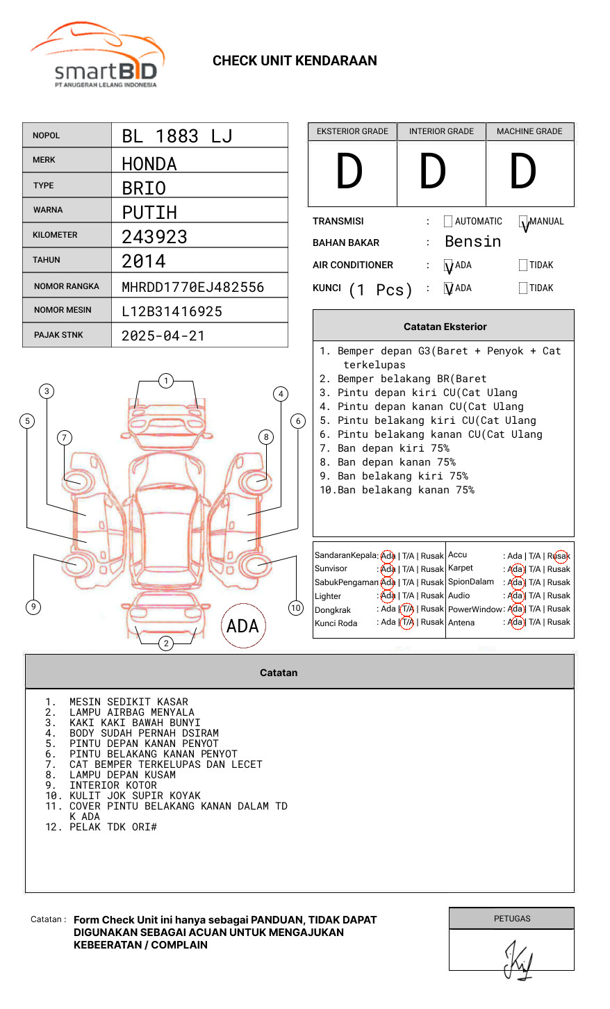 HONDA  BRIO  SATYA DD1 1.2 E