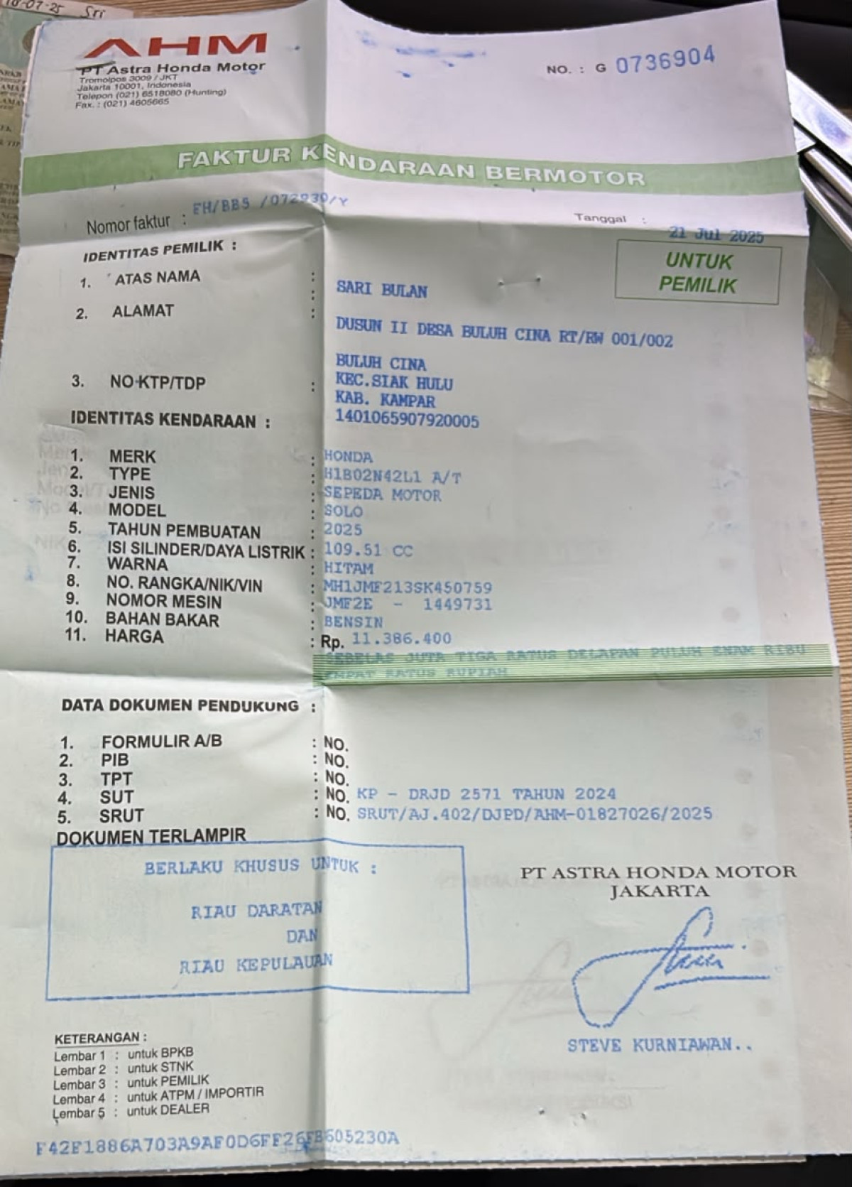 HONDA BEAT CBS FI CW