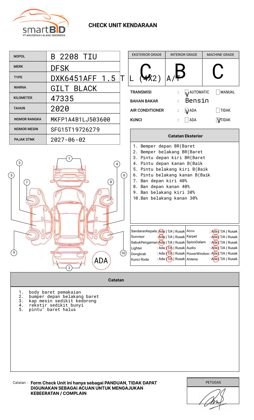 DFSK DXK6451AFF 1.5 T L (4X2) A/T