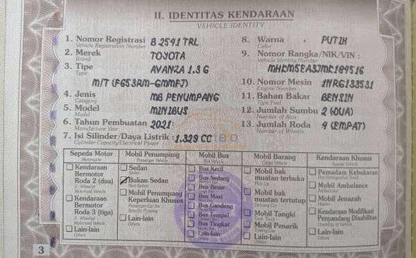 TOYOTA  AVANZA  1.3 G