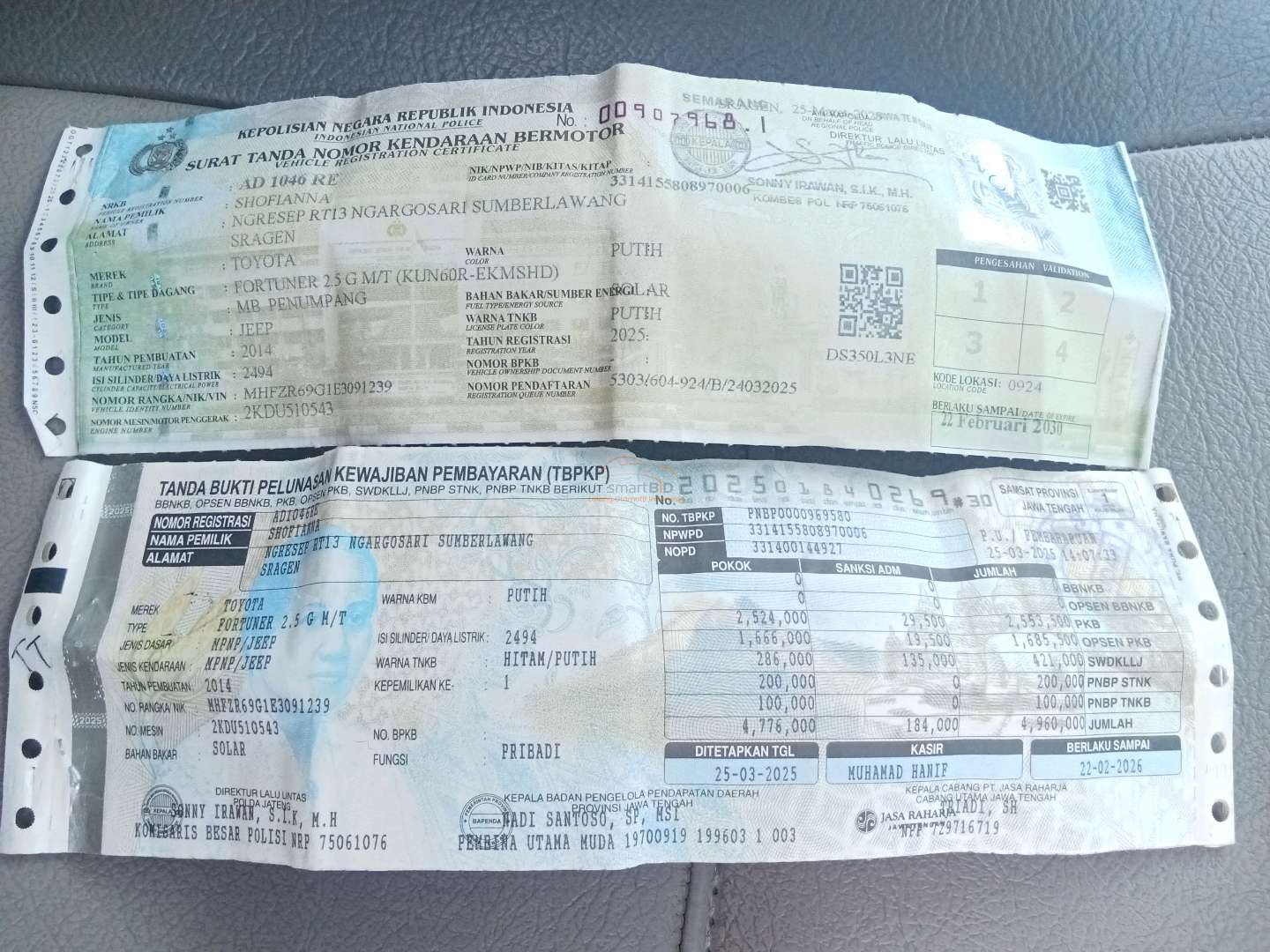 TOYOTA FORTUNER G 2.5