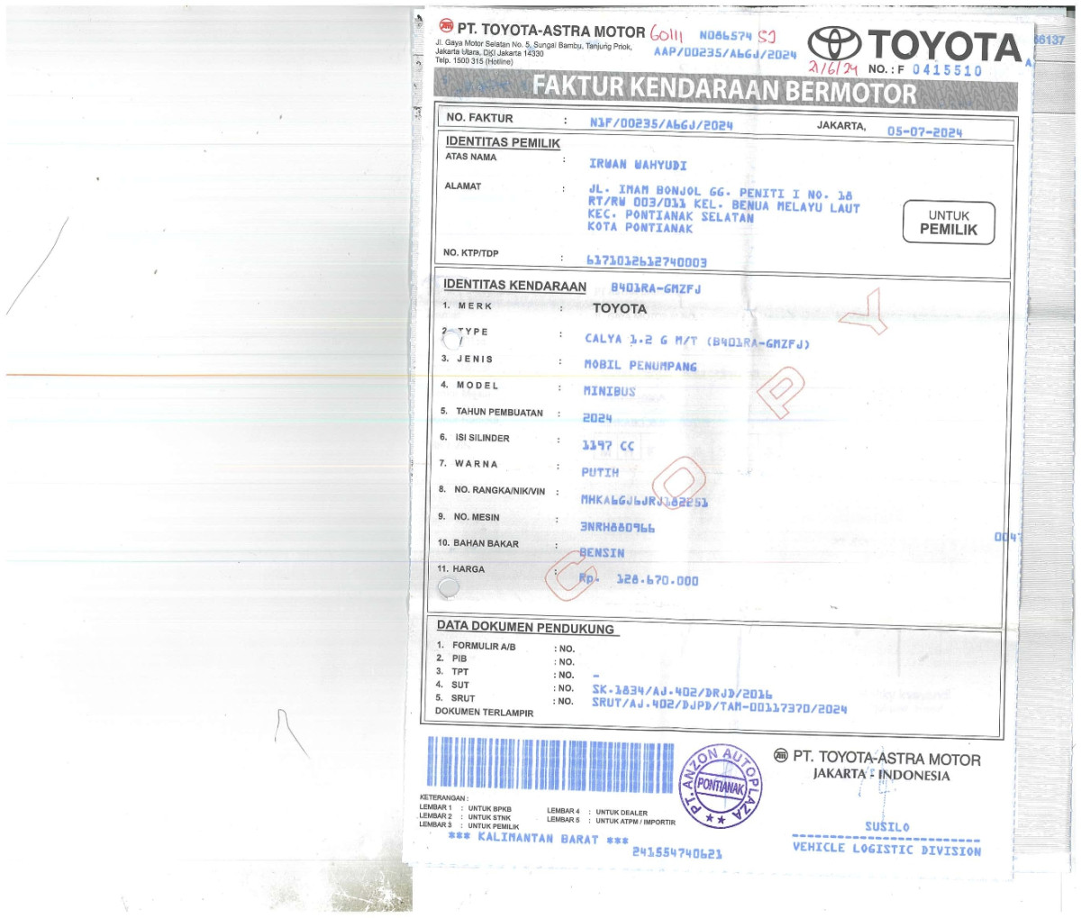 TOYOTA CALYA 1.2 G M/T