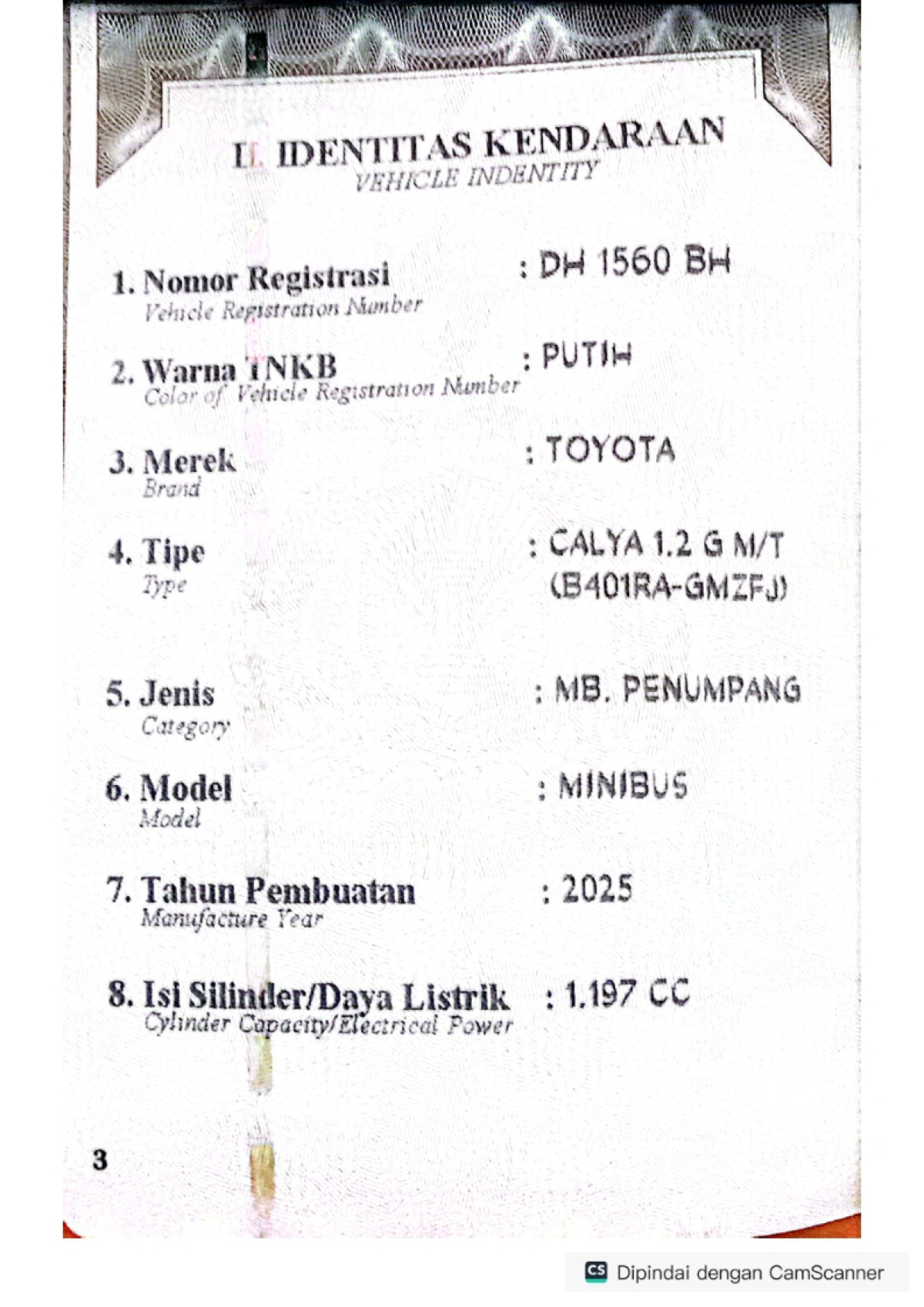TOYOTA CALYA  1.2 G M/T