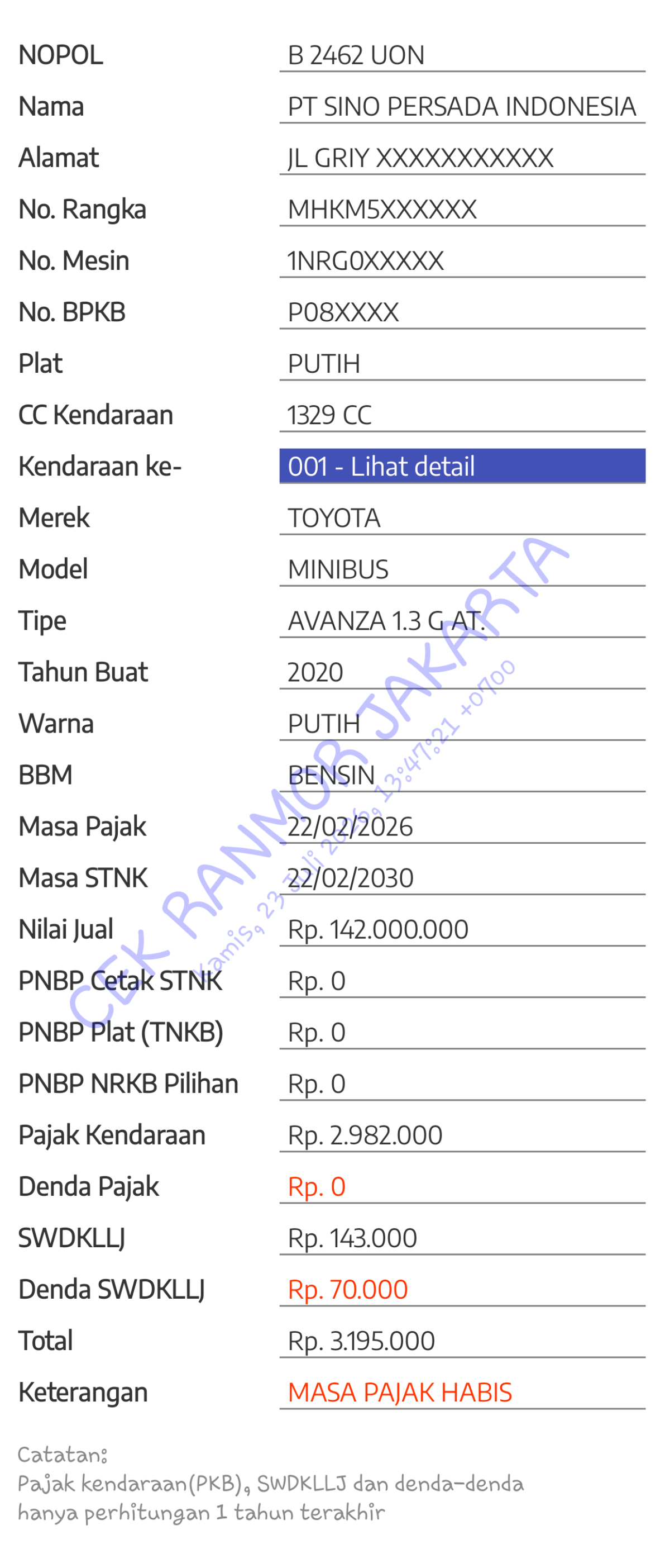 TOYOTA AVANZA 1.3 G