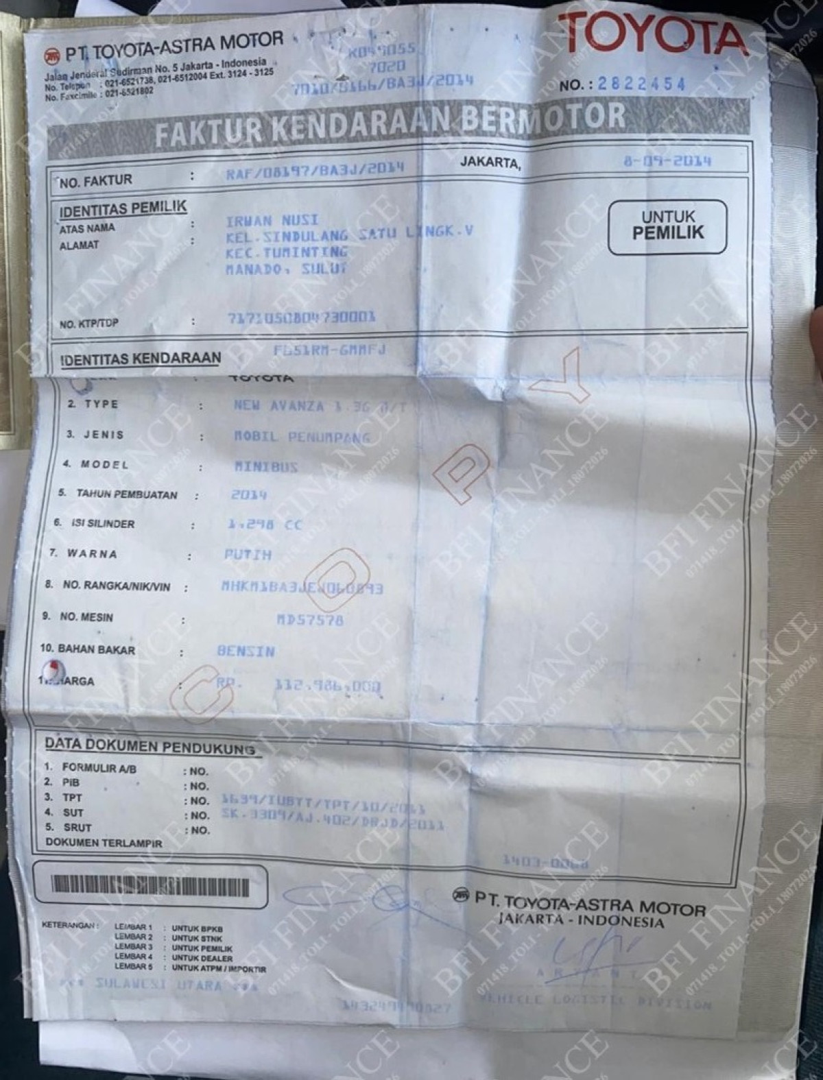 TOYOTA  AVANZA  G