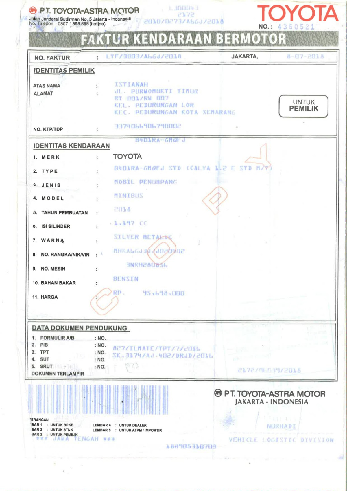 TOYOTA CALYA 1.2 E M/T