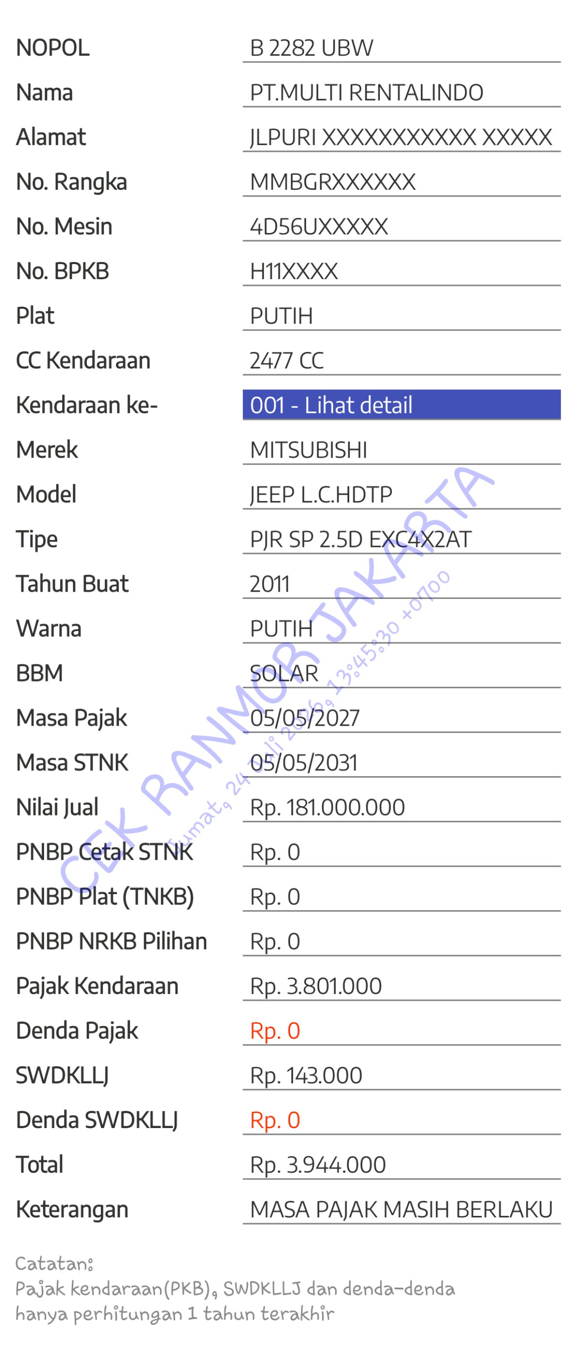 MITSUBISHI PAJERO SPORT 2.5 D EXCEED (4X2)