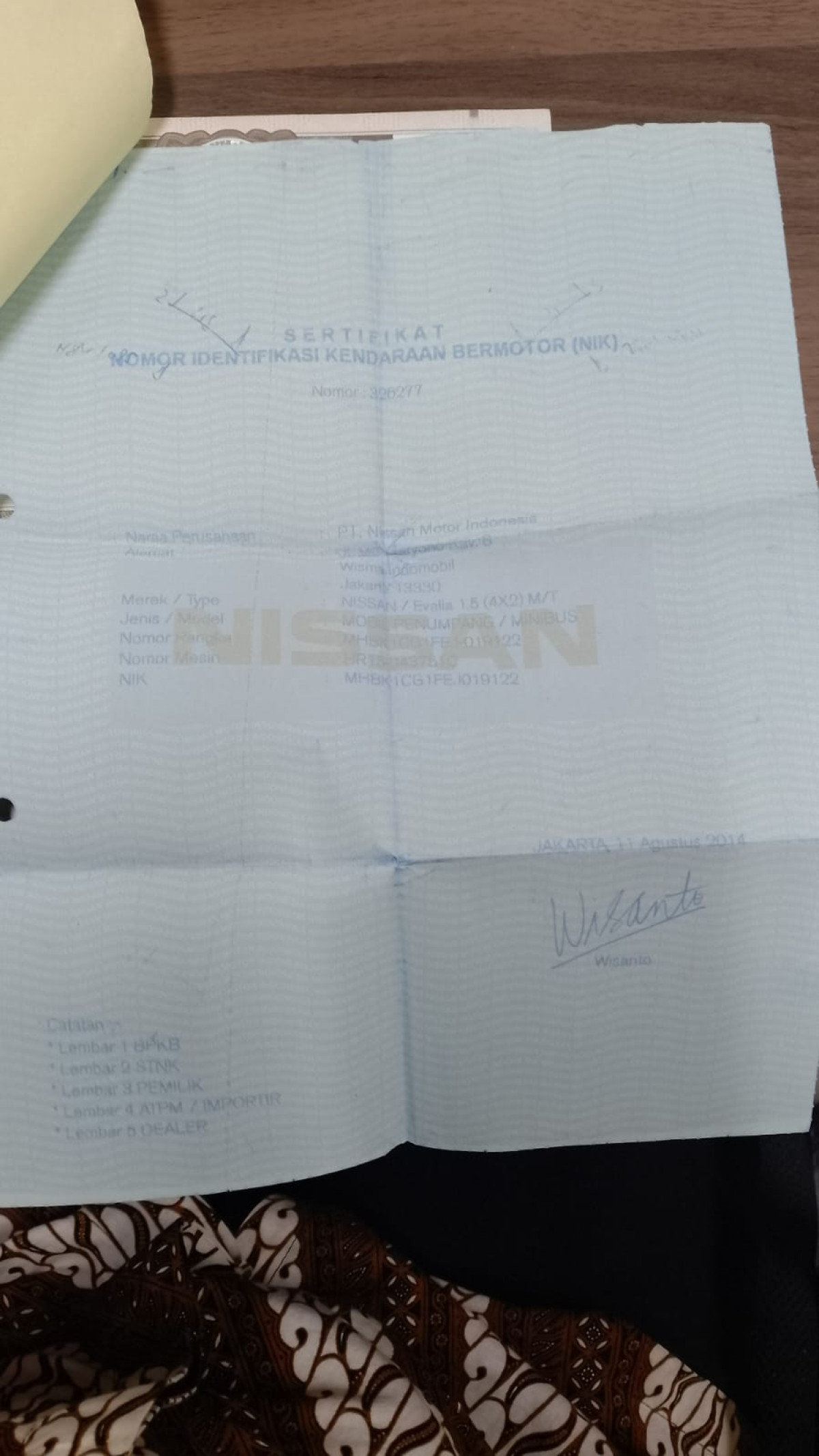 NISSAN EVALIA 1.5