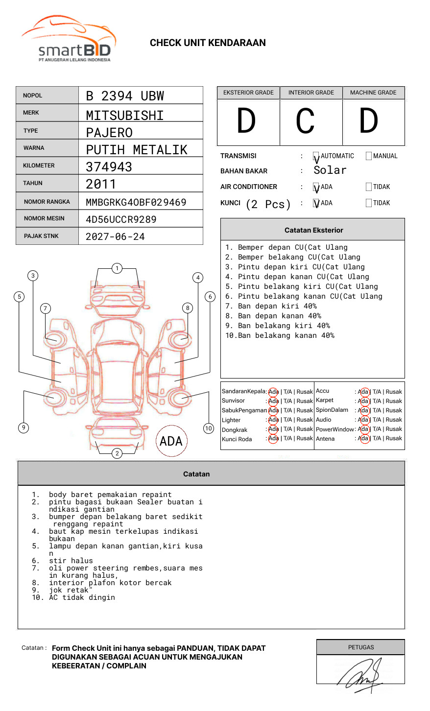 MITSUBISHI PAJERO SPORT 2.5 D EXCEED (4X2)