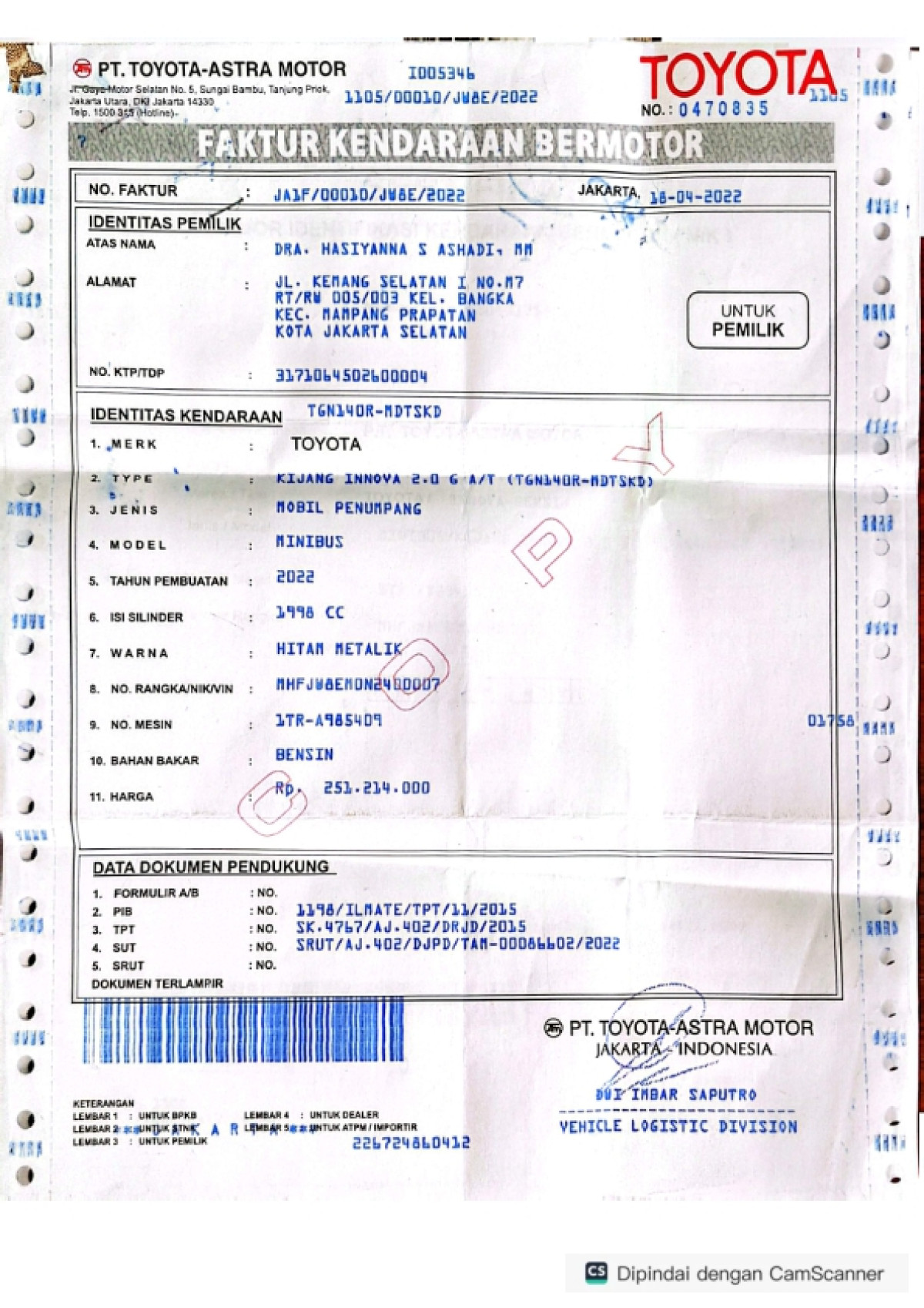 TOYOTA INNOVA G