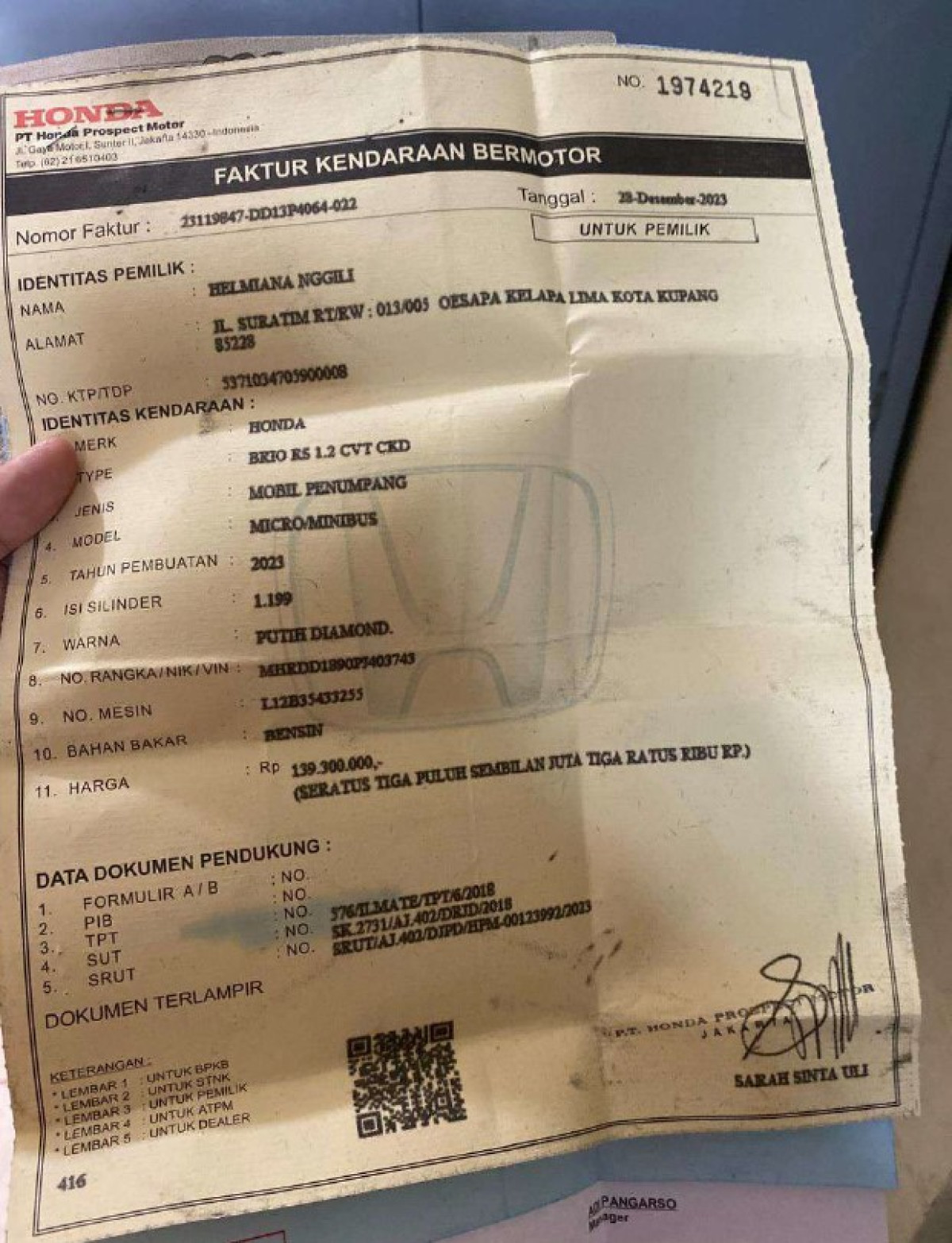HONDA BRIO  RS