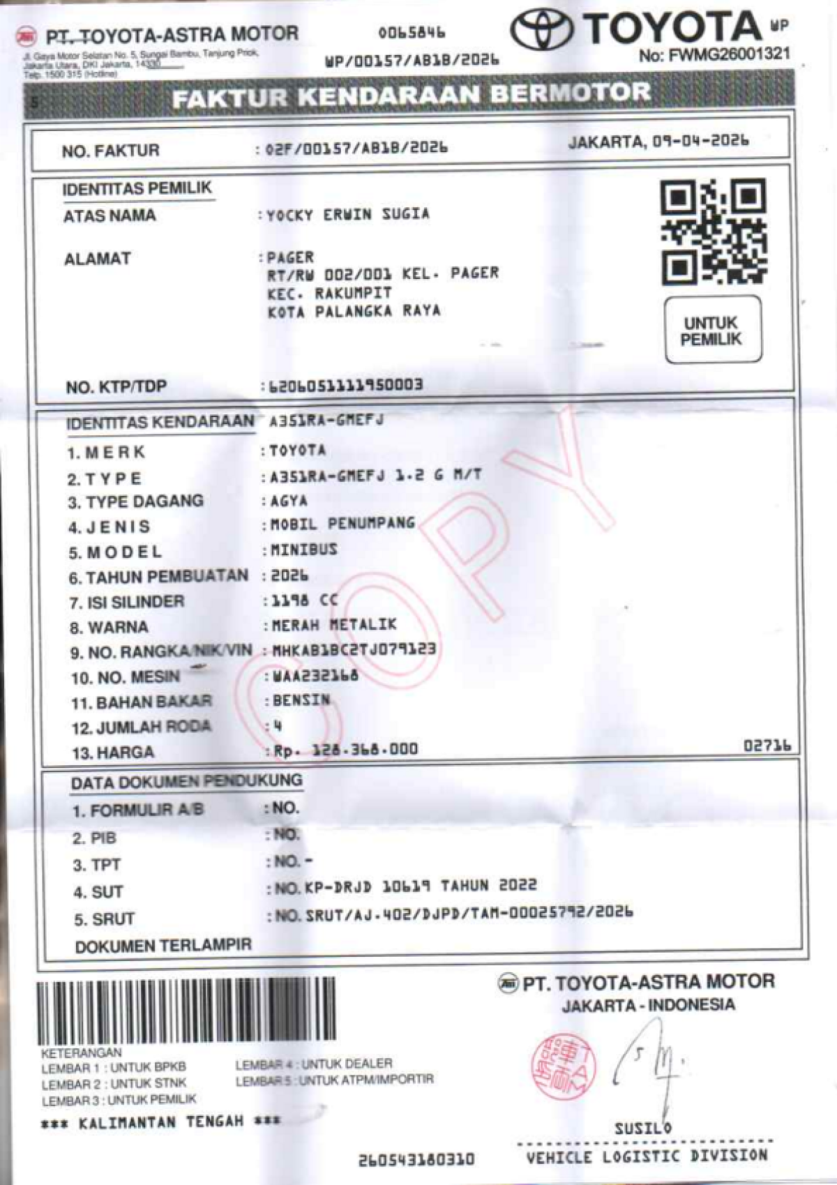 TOYOTA  AGYA  1.2 G