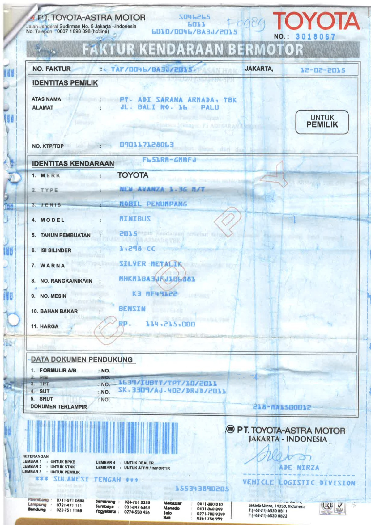 TOYOTA AVANZA 1.3 G